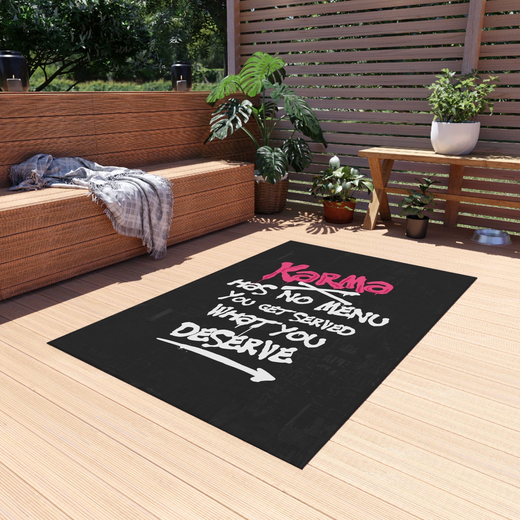 Karma Has No Menu Rug - REBHORN DESIGN