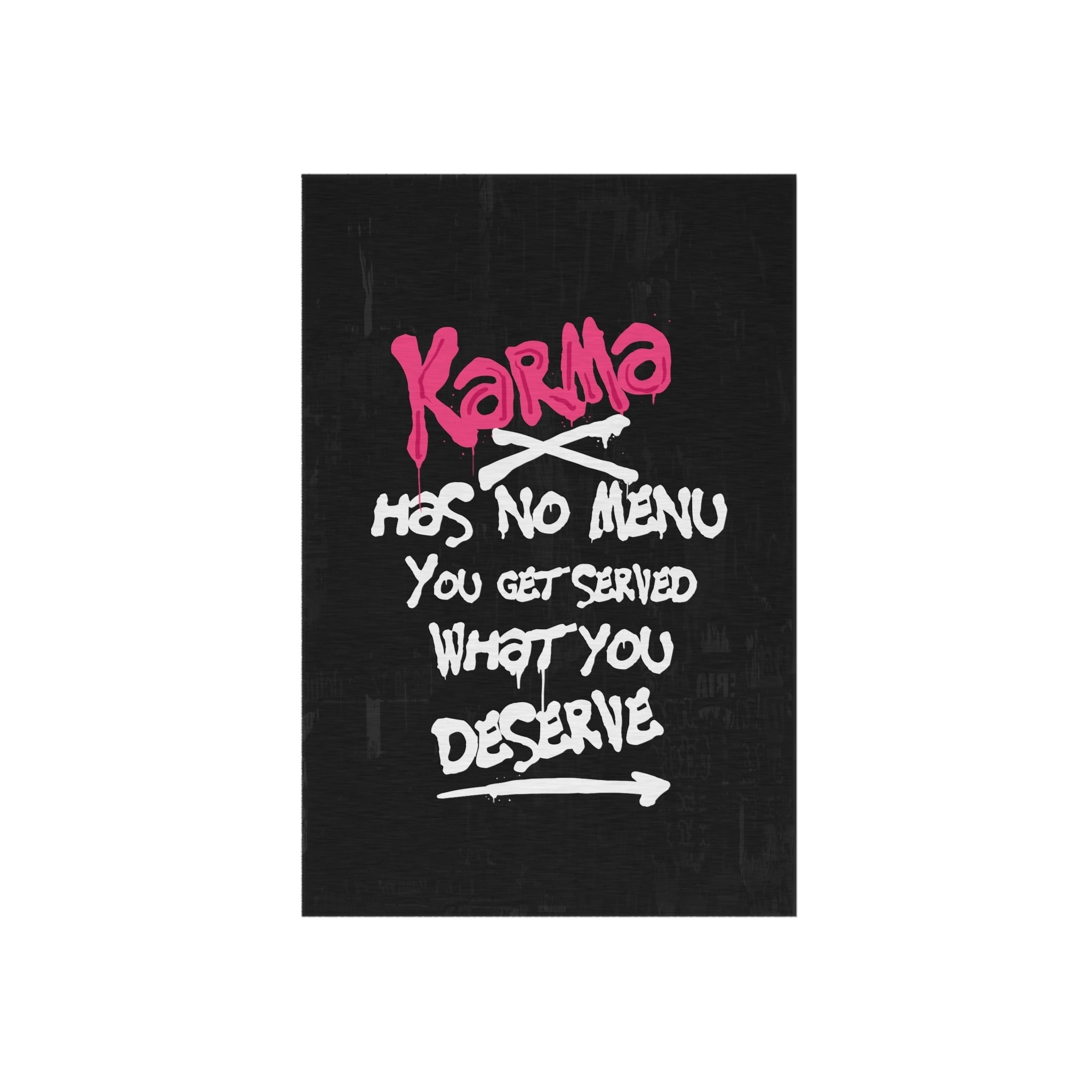 Karma Has No Menu Rug - REBHORN DESIGN