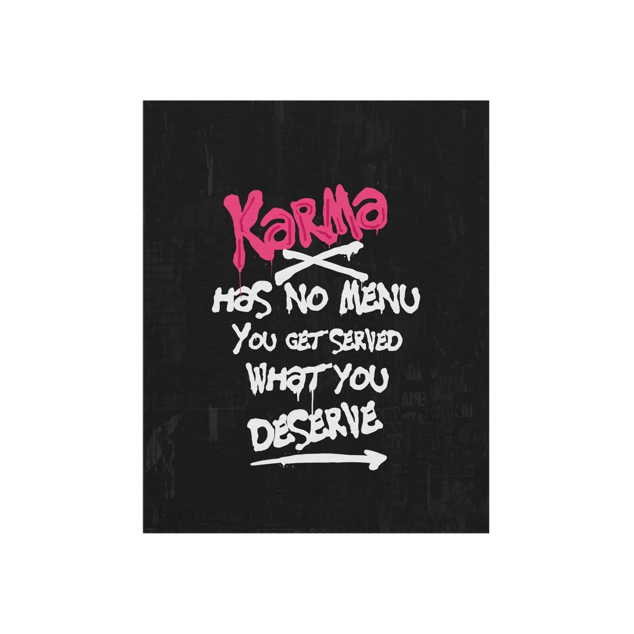 Karma Has No Menu Rug - REBHORN DESIGN