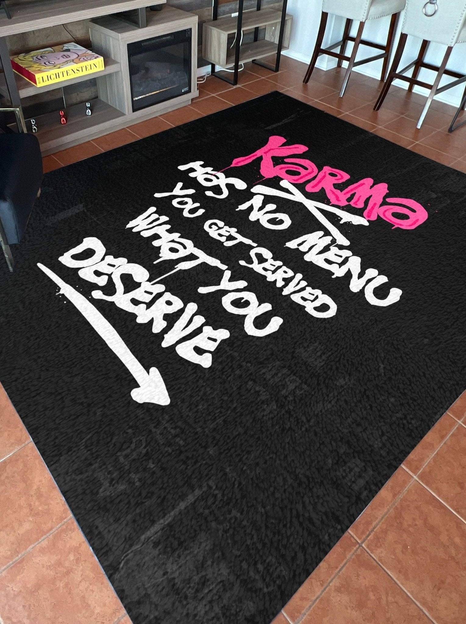 Karma Has No Menu Rug - REBHORN DESIGN